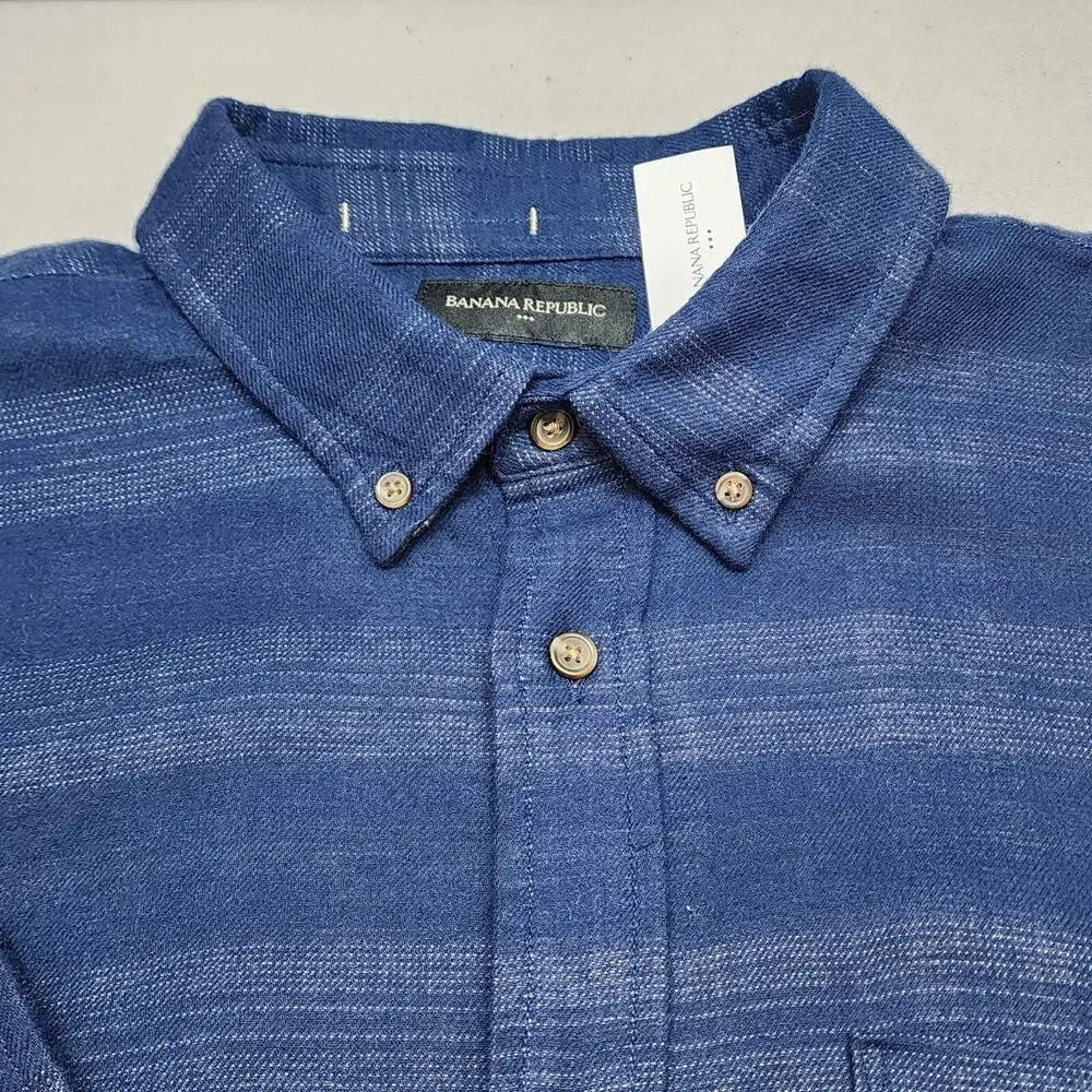 NWT BANANA REPUBLIC MEN'S Untucked Flannel Shirt Size XXL‎